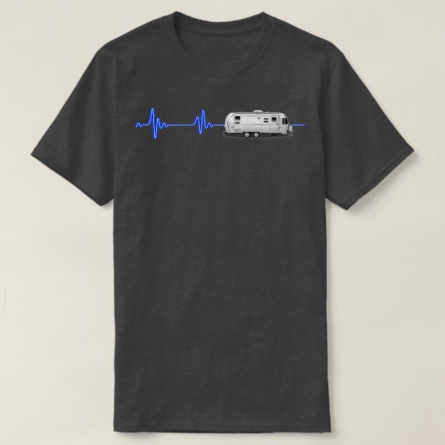T-shirt Un Grand Airstream avec un coeur de néon bleu ! !  (Design devant)