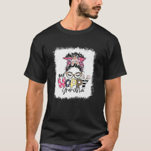 T-shirt Un grand-mère chanceux Leopard Messy Bun Grand-mèr