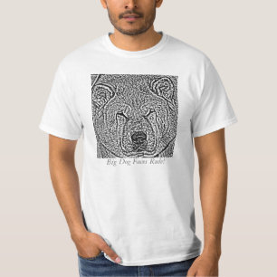 T-shirt un grand visage de chien noir et blanc