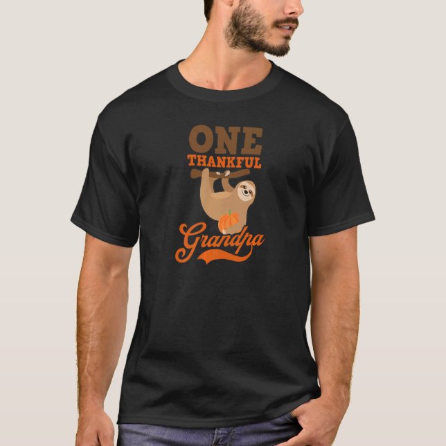 T-shirt Un Grandpa Thanksgiving Sloth (Devant)