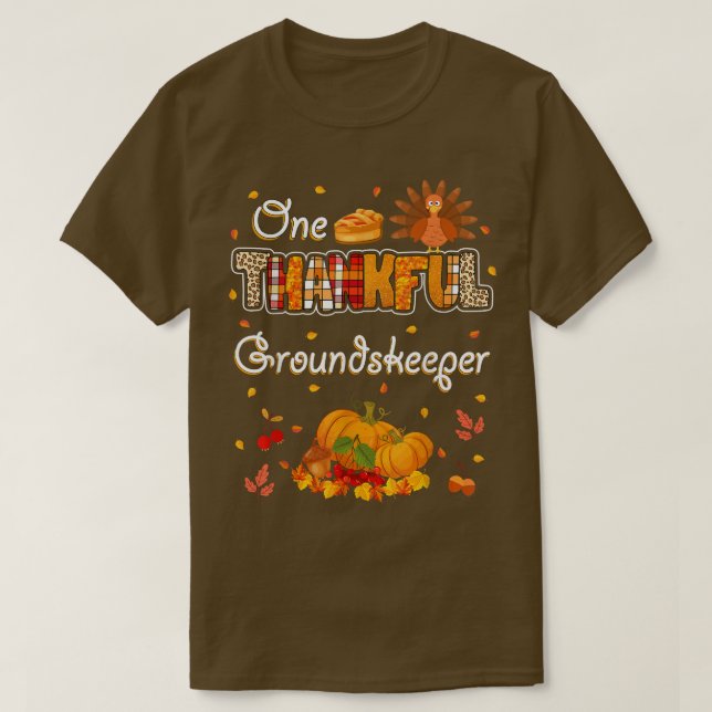 T-shirt Un Grankful Groundskeeper Automne Automne Thanksgi (Design devant)