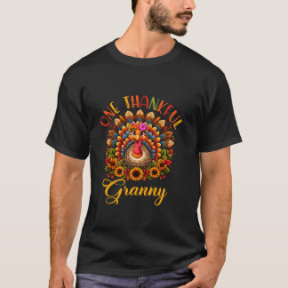 T-shirt Un Granny Granny Thanksgiving Coloré Floral T