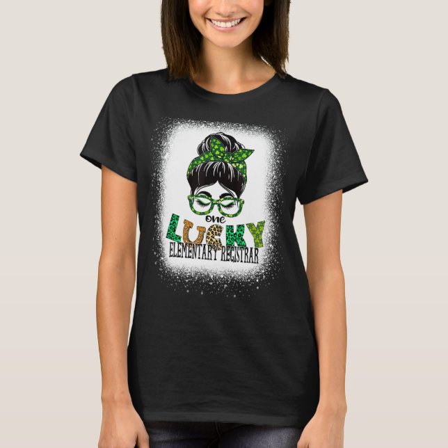 T-shirt Un Greffier Élémentaire chanceux Bleached St Patri (Devant)