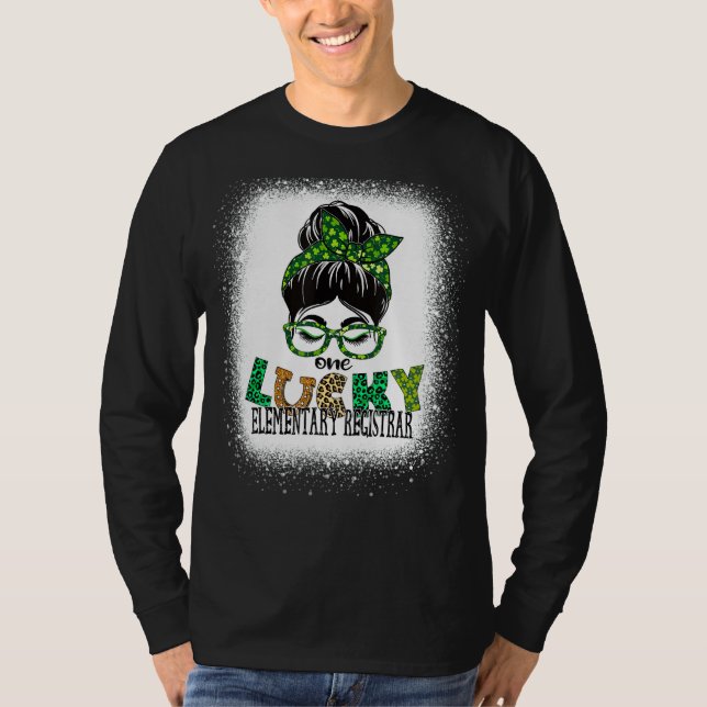 T-shirt Un Greffier Élémentaire chanceux Bleached St Patri (Devant)