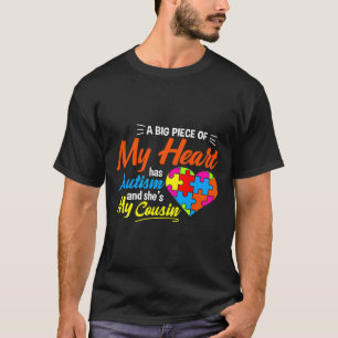 T-shirt Un Gros Morceau De Mon Coeur A L'Autisme
