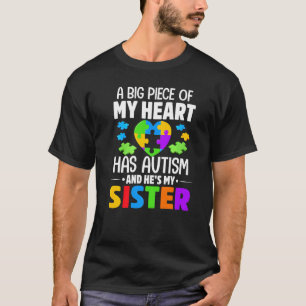 T-shirt Un Gros Morceau De Mon Coeur A L'Autisme Et C'Est