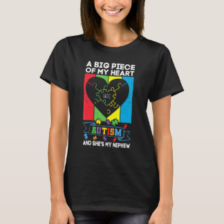 T-shirt Un Gros Morceau De Mon Cœur A L'Autisme Et C'Est M
