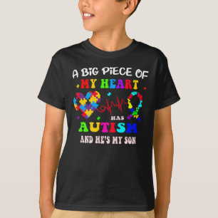 T-shirt un gros morceau de mon coeur est autiste et il est
