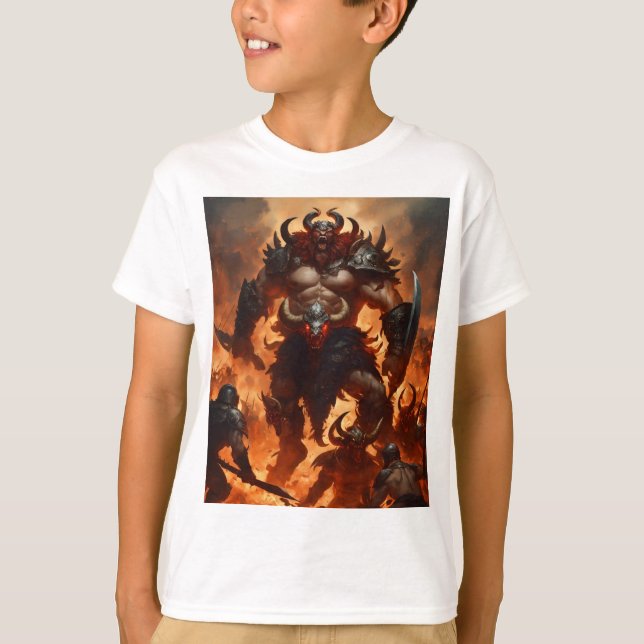 T-shirt Un guerrier monstre avec la tête d'un bélier 2 (Devant)