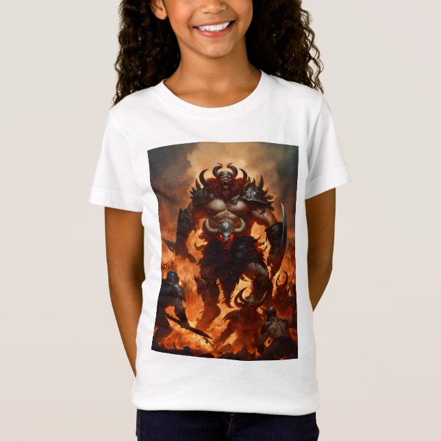 T-Shirt Un guerrier monstre avec la tête d'un bélier 2 (Devant)