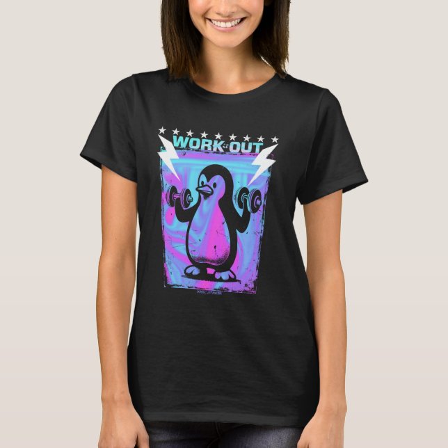 T-SHIRT UN GYM PENGUIN - EXERCICE D'EXERCICE VIBES AMUSANT (Devant)