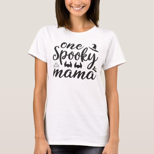 T-shirt Un Halloween Éffrayant pour maman (Devant)