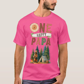 T-shirt Un Happy Papa Camper Premier Anniversaire Camping