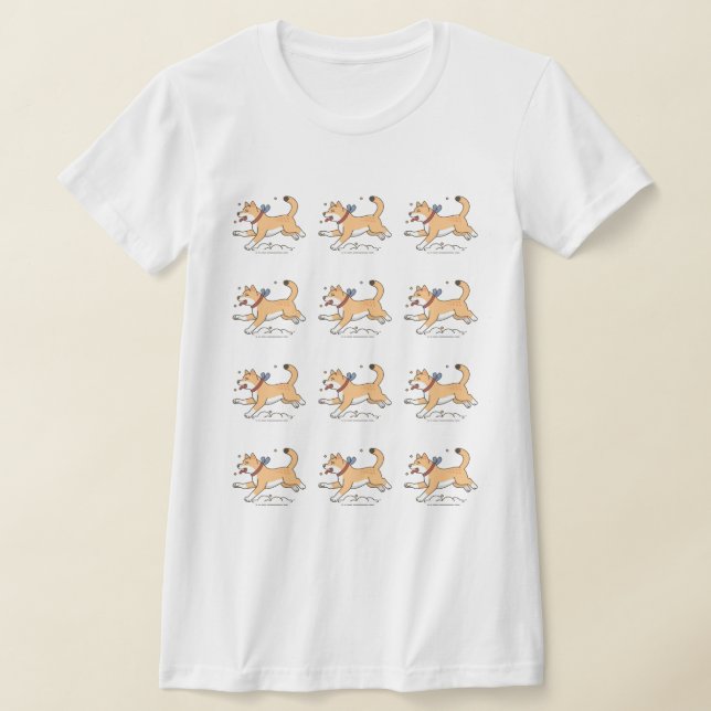 T-shirt Un Happy Runy Brown Hachiko Dog (Poser)
