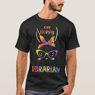 T-shirt Un Heureux Bibliothécaire Lapin Rabbit Face Tie Dy