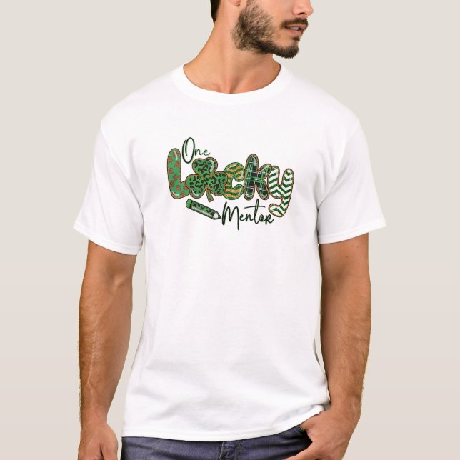 T-shirt Un heureux mentor heureux Shamrock de la Saint Pat (Devant)