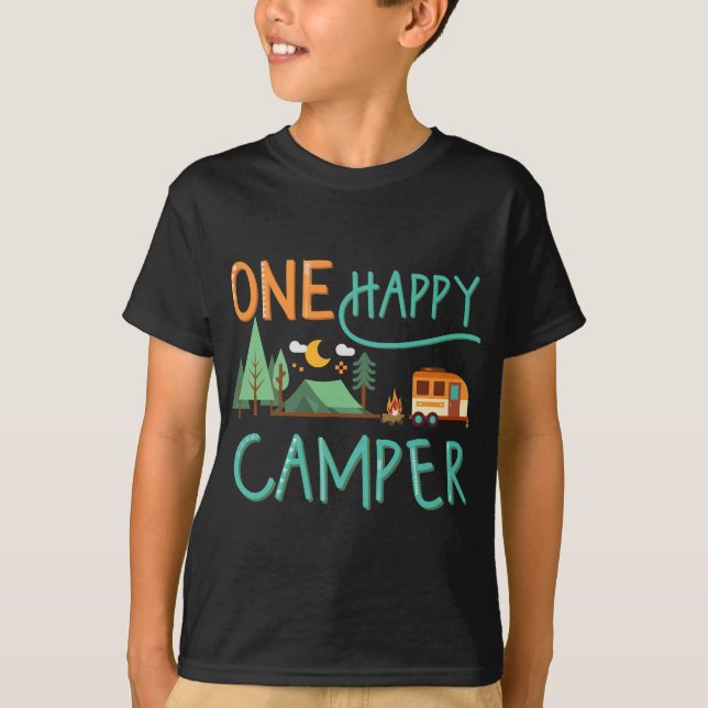 T-shirt un heureux premier anniversaire de camping, Campin (Devant)
