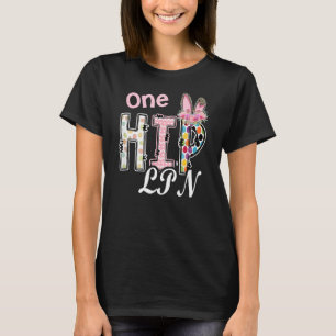 T-shirt Un Hip Lpn Leopard Bunny Nurse Joyeux jour de Pâqu