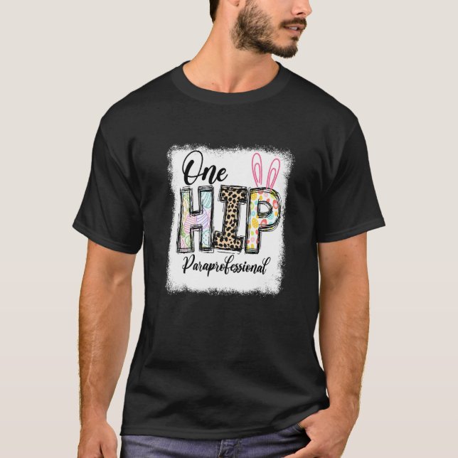 T-shirt Un Hip Paraprofessionnel Leopard Enseignant Pâques (Devant)