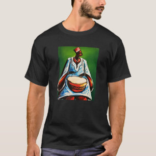 T-shirt Un Homme Africain Jouant De La Tambour Une Oeuvre