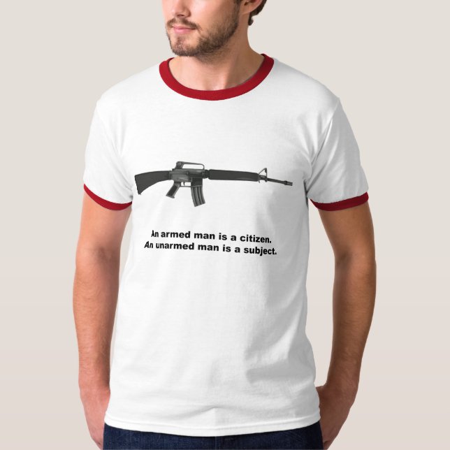 T-shirt Un homme armé (Devant)
