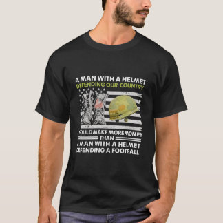 T-shirt Un Homme Avec Un Casque Défendant Notre Pays Améri