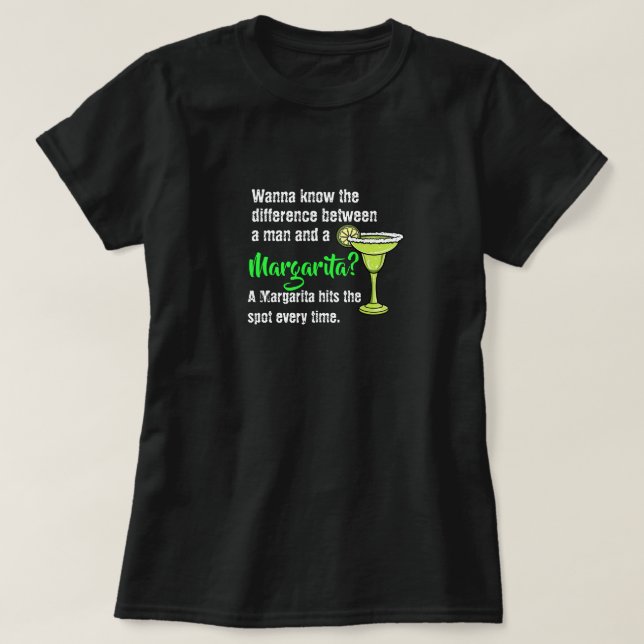 T-shirt Un homme drôle et une Margarita a frappé la parodi (Design devant)