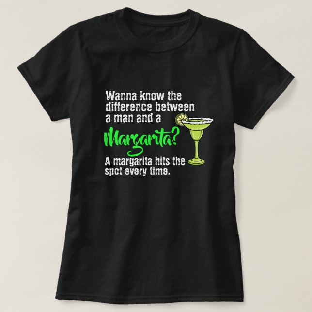 T-shirt Un homme drôle et une Margarita a frappé la tache  (Design devant)