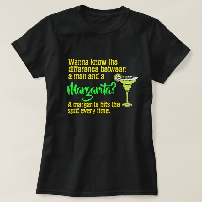T-shirt Un homme drôle et une Margarita a frappé la tache  (Design devant)