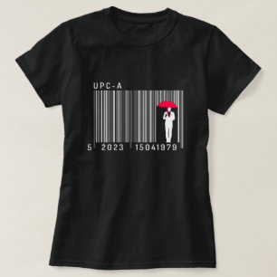 T-shirt Un homme élégant tenant un code barre parapluie