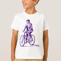 Un homme en vélo - Violet profond