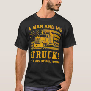 T-shirt Un Homme Et Son Camion Patriotique American Truck