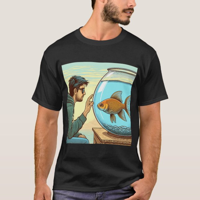 T-shirt Un homme et son poisson (Devant)