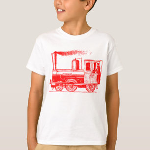 T-shirt Un homme et son train - Rouge