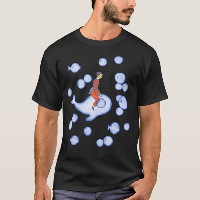 T-shirt Un homme et une baleine (Devant)