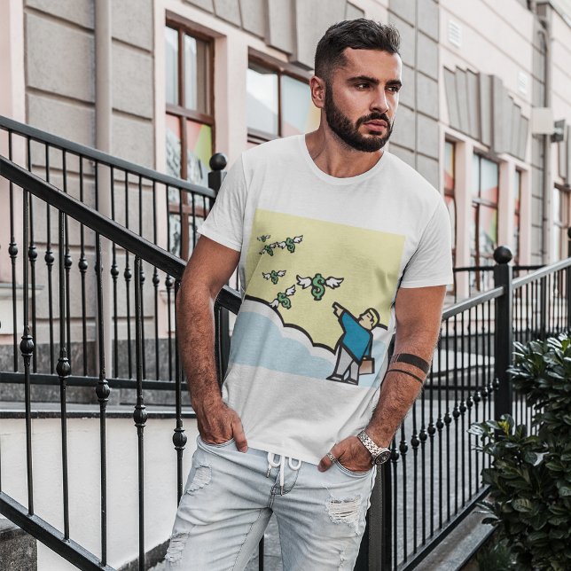 T-shirt Un Homme Pointeur À L'Argent Avec Des Ailes (Créateur téléchargé)