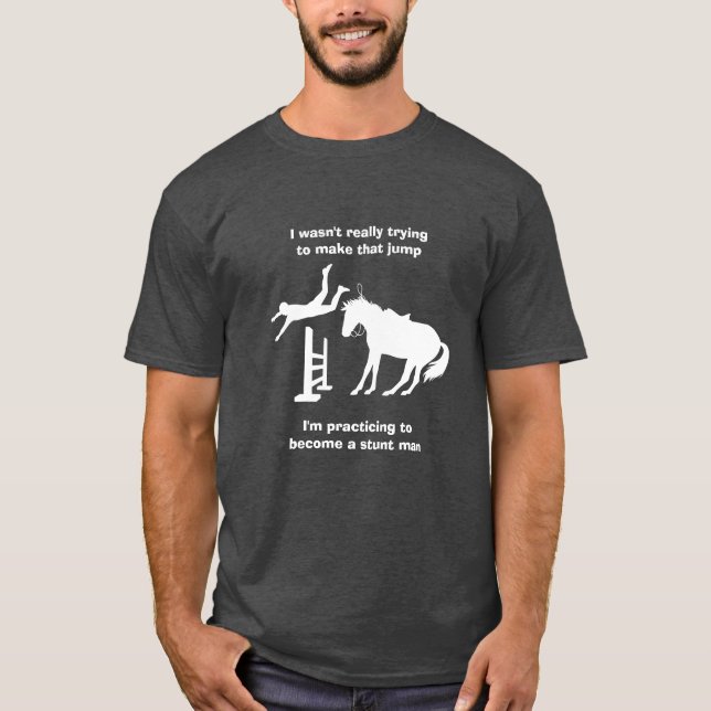 T-shirt Un Homme-Tête Drôle À Cheval En Train D'Entraîner (Devant)