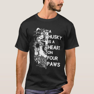 T-shirt Un Husky Est Un Coeur Sur Quatre Pailles