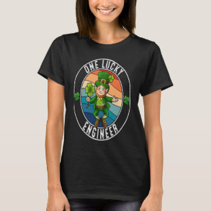 T-shirt Un ingénieur chanceux Leprechaun St patrick irland