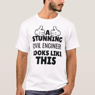 T-shirt Un ingénieur civil étonnant ressemble à ça drôle