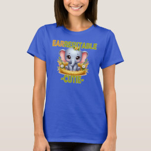T-shirt Un jeu de mots amusant de Cutie. Caricature de Bab