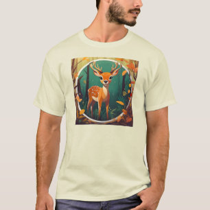 T-shirt Un jeune cerf dans la forêt attend sa maman.