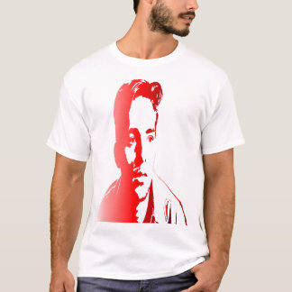 T-shirt un jeune homme, rendu dans les tons rouges