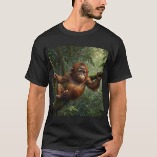T-shirt Un jeune Orangoutan en forêt pluviale