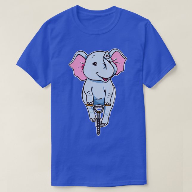 T-shirt Un Joli Éléphant Drôle À Vélo (Design devant)