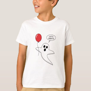 T-shirt Un joli fantôme de dessin animé avec un ballon rou