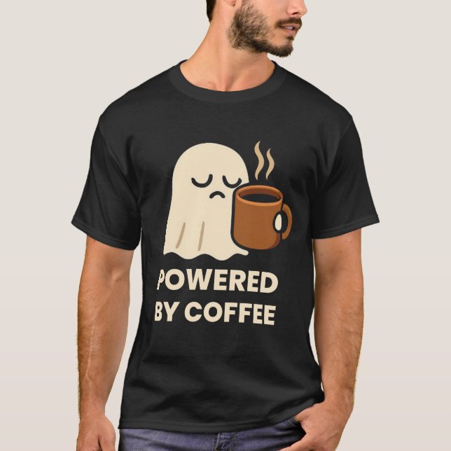 T-shirt Un joli fantôme dormant avec café (Devant)