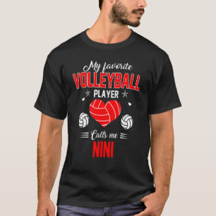 T-shirt Un joueur de volley-ball favori m'appelle la mère 