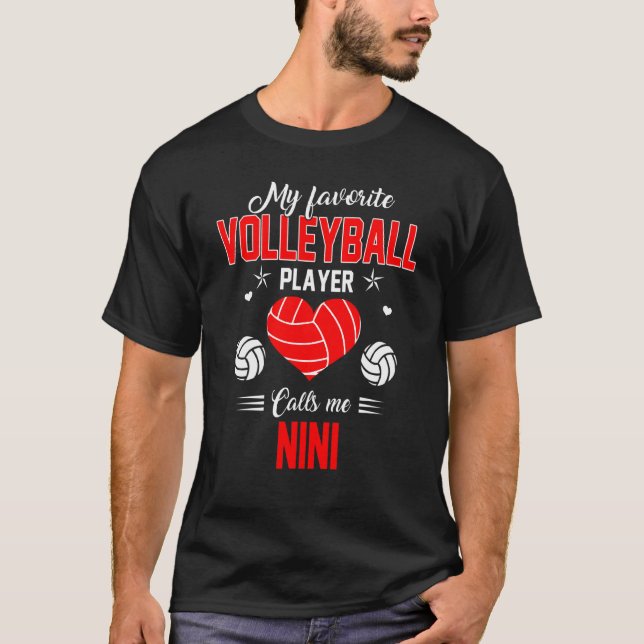 T-shirt Un joueur de volley-ball favori m'appelle la mère  (Devant)