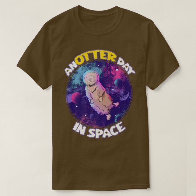 T-shirt Un Jour D'Anotte Dans L'Espace Un Astronaut Otter  (Design devant)